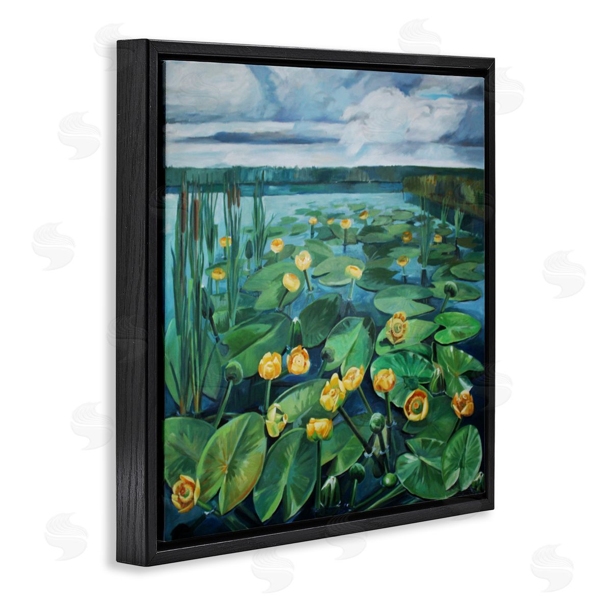 Violeta Vollmer Pond Lilies with Clouds Overhead Canvas Wall Art Print