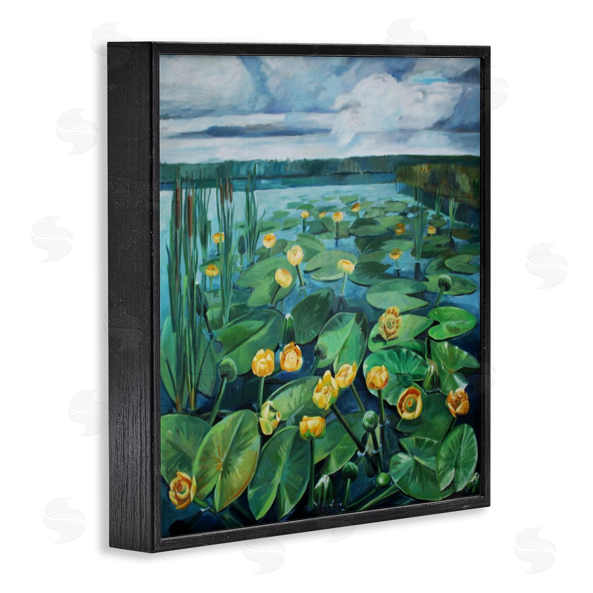 Violeta Vollmer Pond Lilies with Clouds Overhead Canvas Wall Art Print
