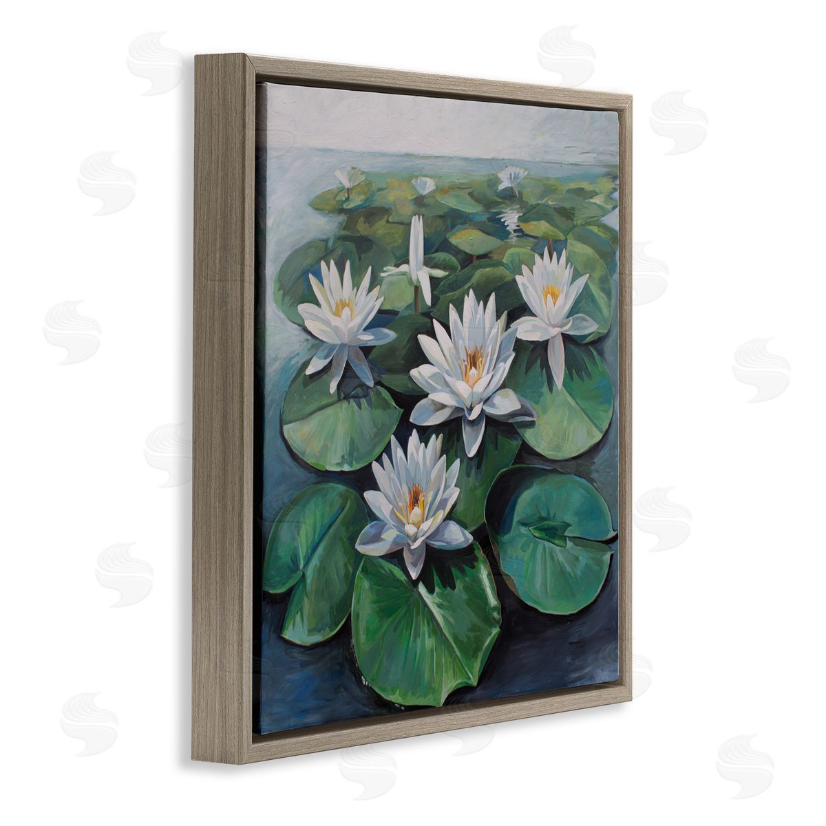 Violeta Vollmer Peaceful Lily Pad Pond Canvas Wall Art Print