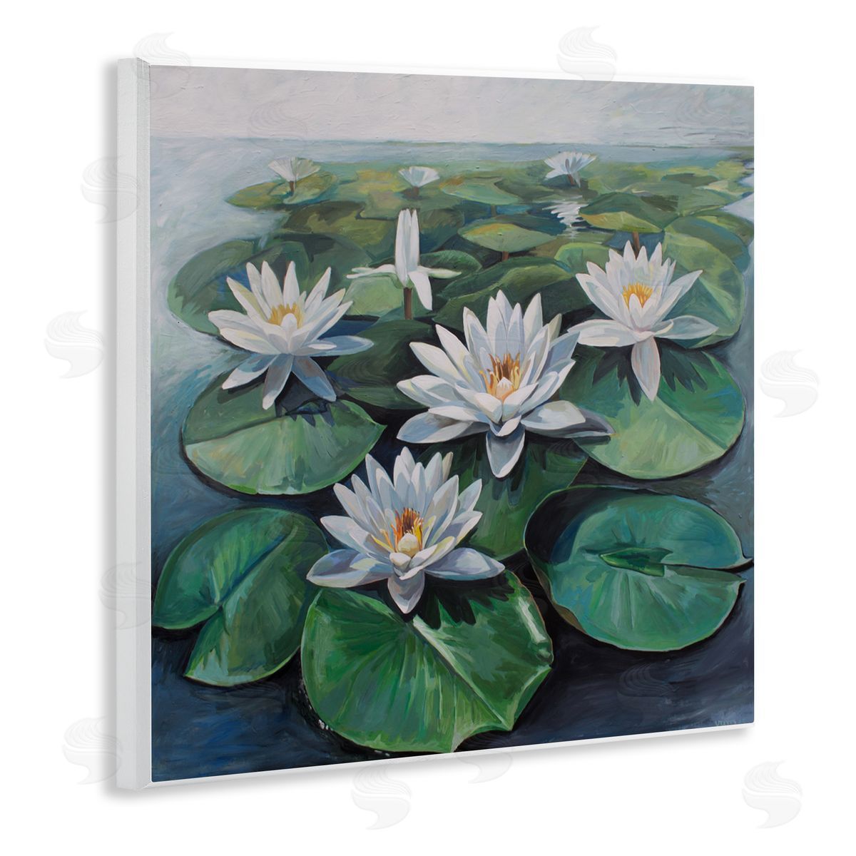 Violeta Vollmer Peaceful Lily Pad Pond Canvas Wall Art Print