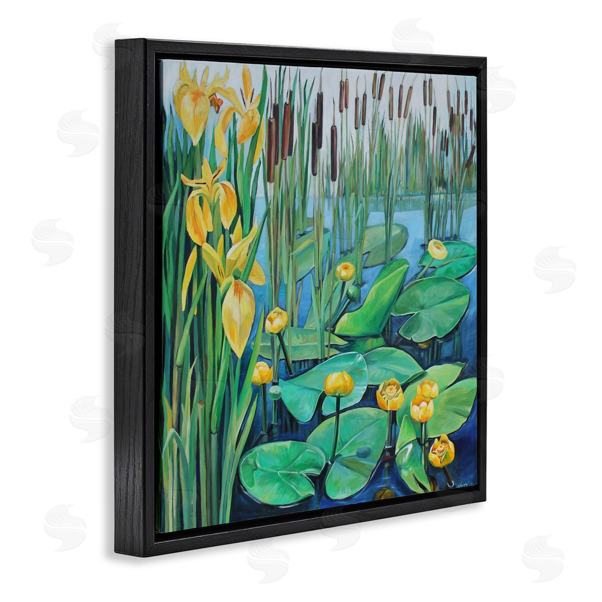 Violeta Vollmer Blooming Water Lilies Pond Canvas Wall Art Print