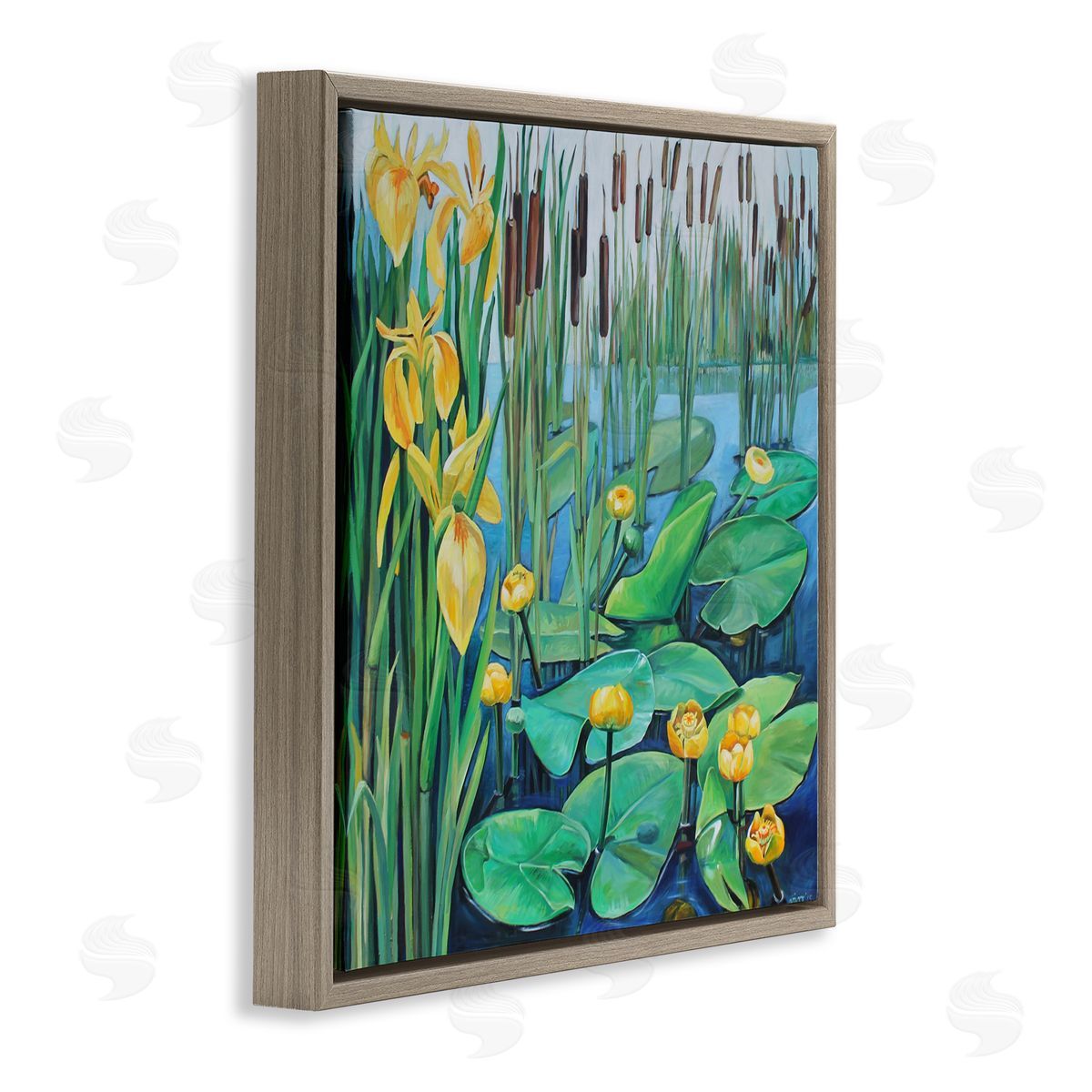 Violeta Vollmer Blooming Water Lilies Pond Canvas Wall Art Print