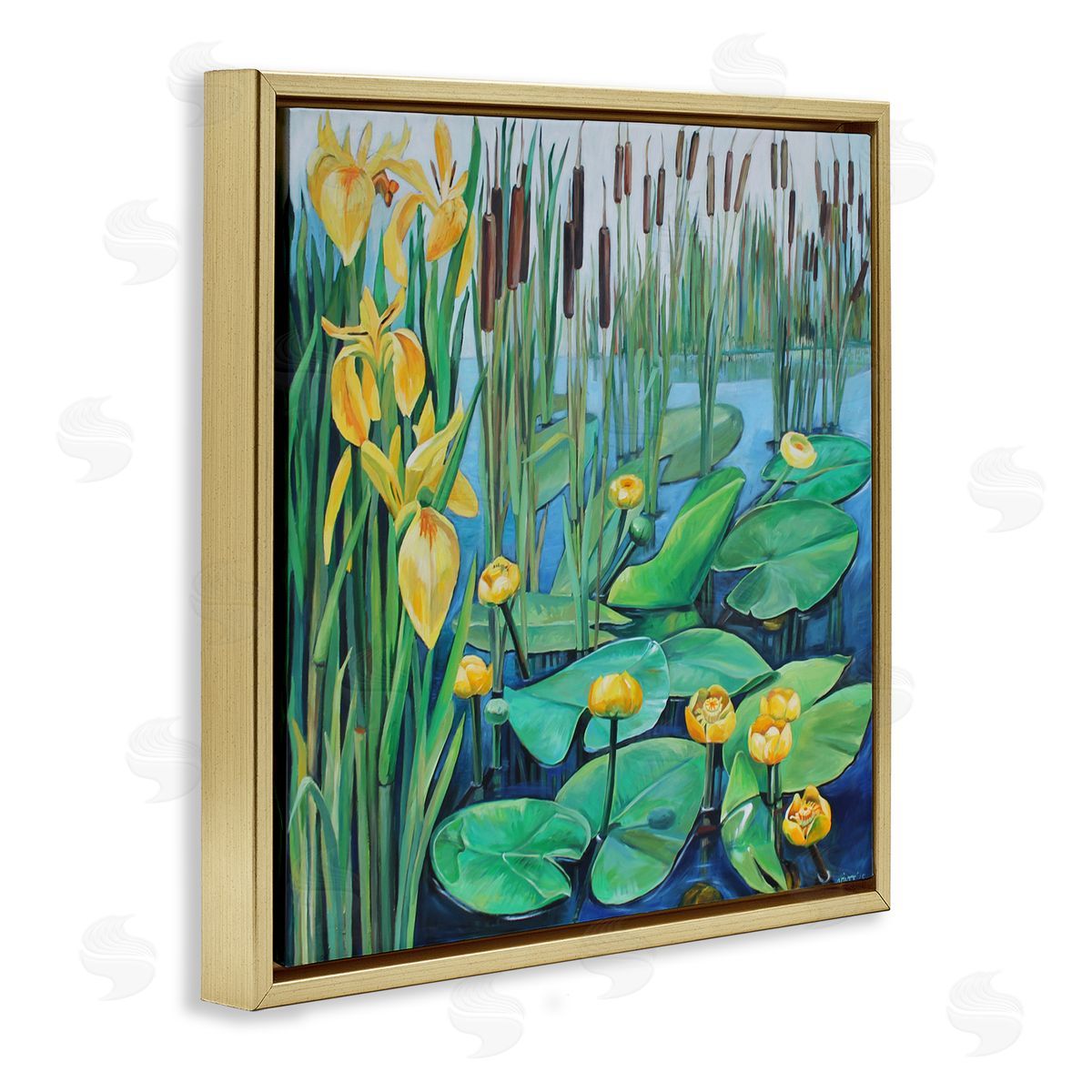 Violeta Vollmer Blooming Water Lilies Pond Canvas Wall Art Print
