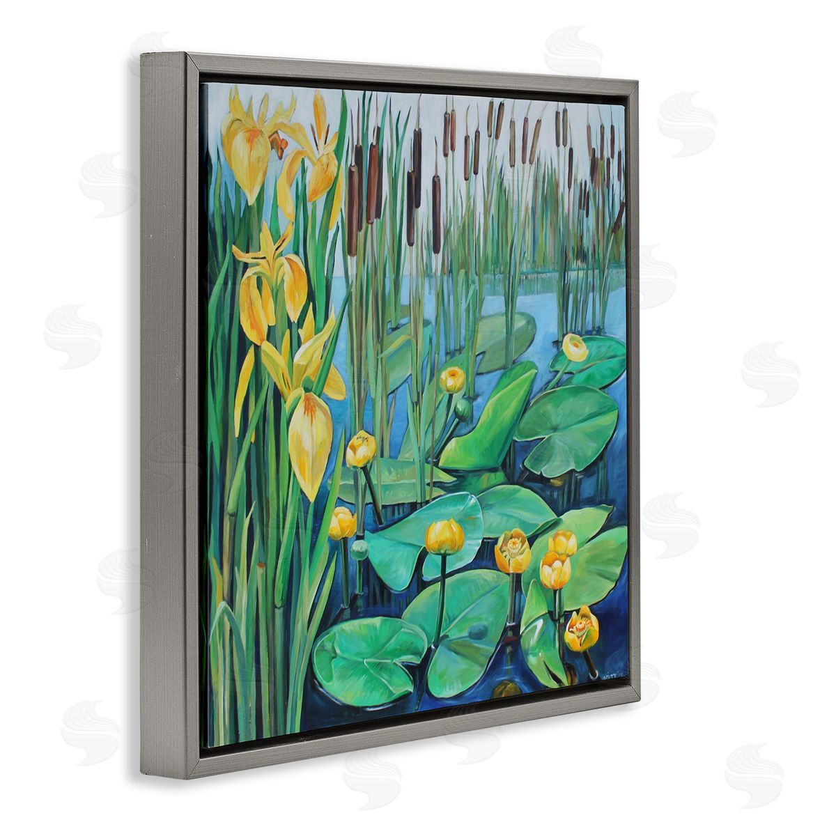Violeta Vollmer Blooming Water Lilies Pond Canvas Wall Art Print