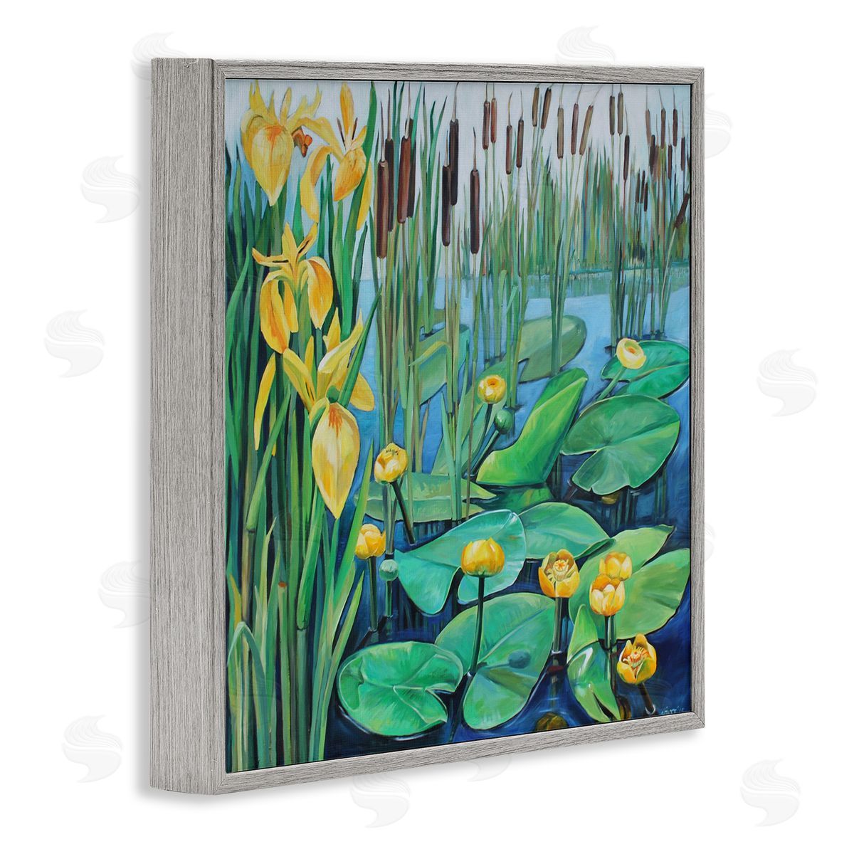 Violeta Vollmer Blooming Water Lilies Pond Canvas Wall Art Print