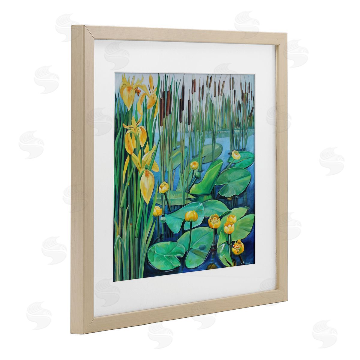 Violeta Vollmer Blooming Water Lilies Pond Canvas Wall Art Print