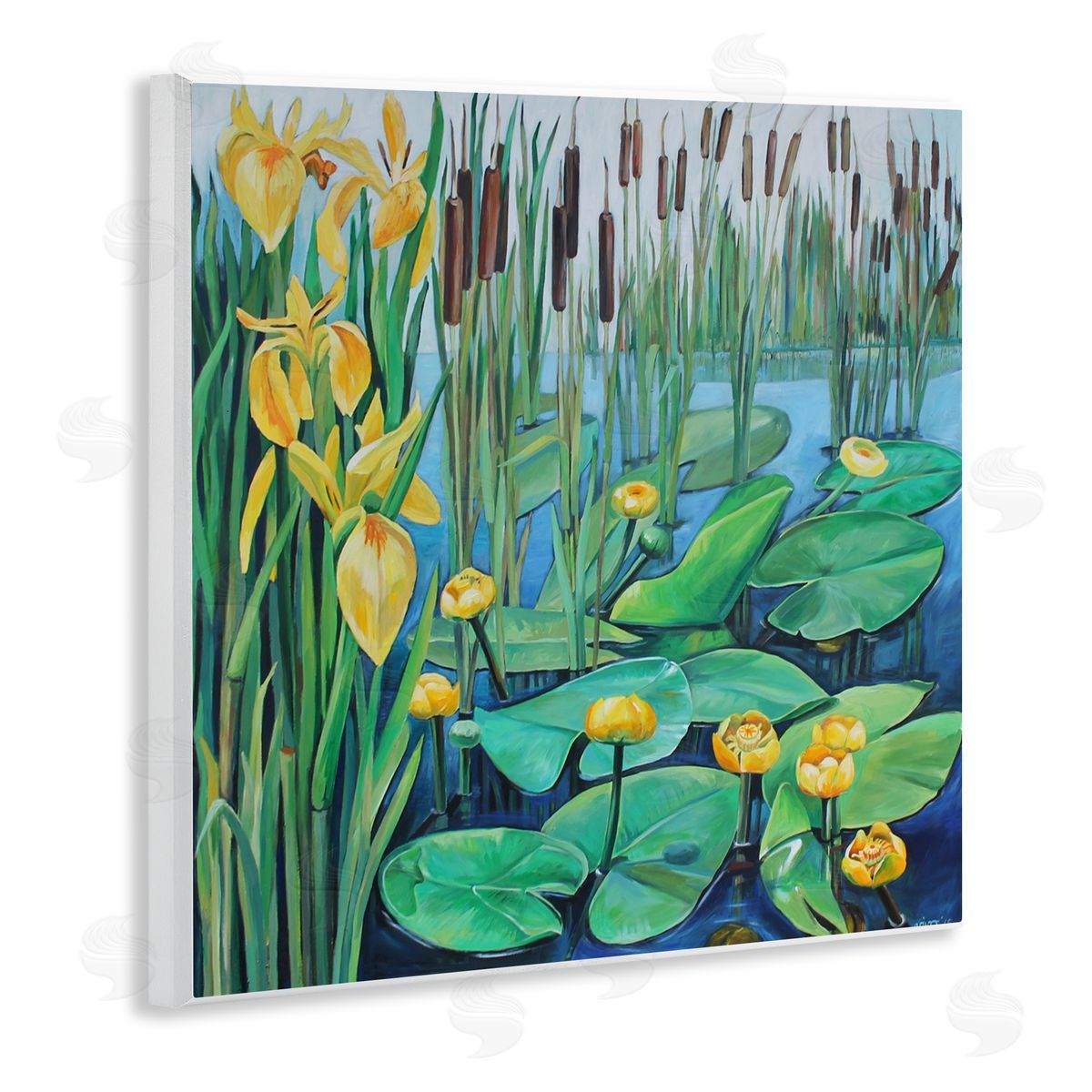 Violeta Vollmer Blooming Water Lilies Pond Canvas Wall Art Print