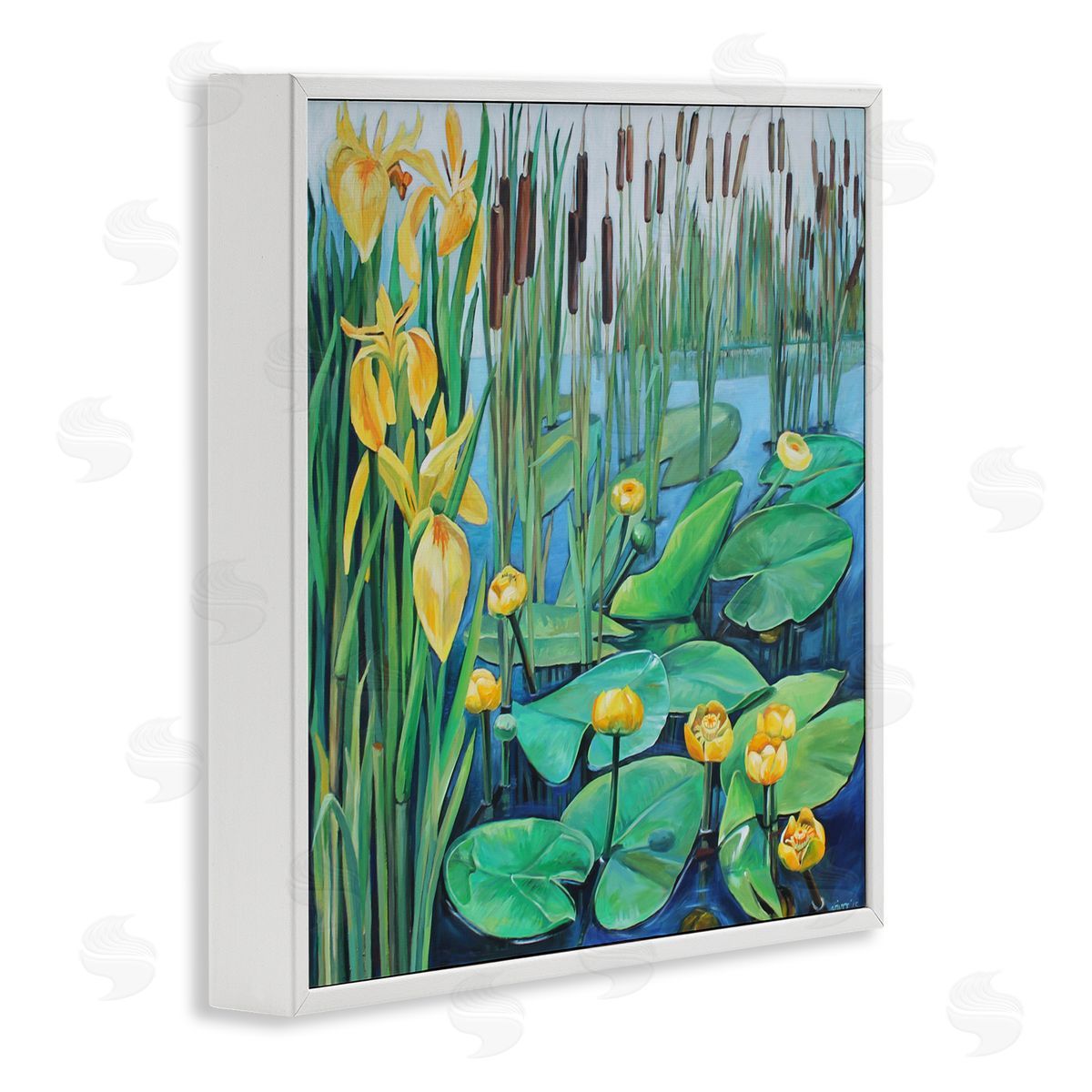 Violeta Vollmer Blooming Water Lilies Pond Canvas Wall Art Print