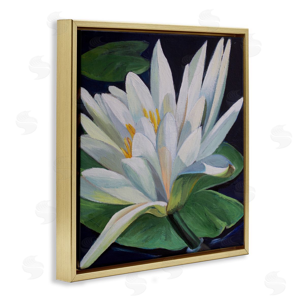 Violeta Vollmer Waterlily Petals on Pond Canvas Wall Art Print