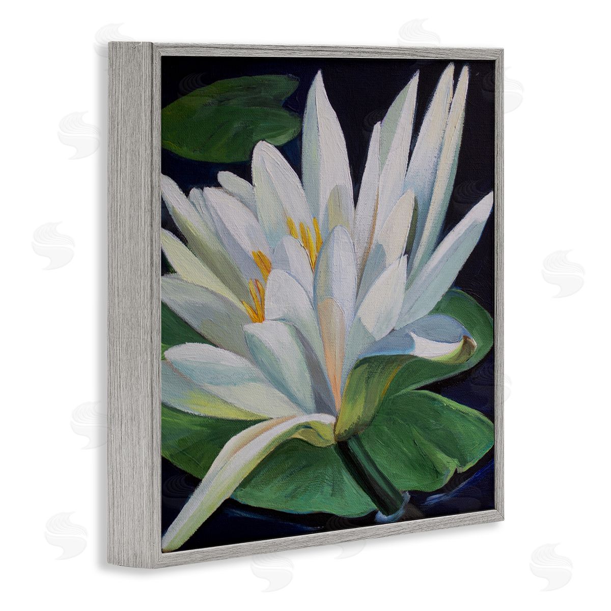 Violeta Vollmer Waterlily Petals on Pond Canvas Wall Art Print