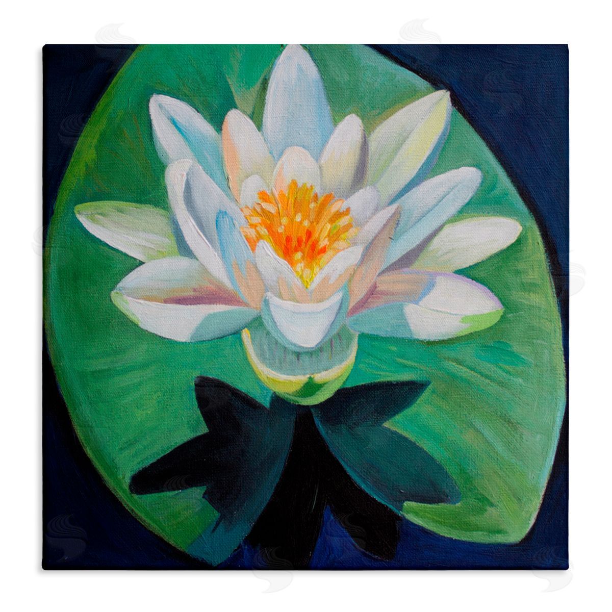 Violeta Vollmer Elegant Lotus & Lily Pad Canvas Wall Art Print