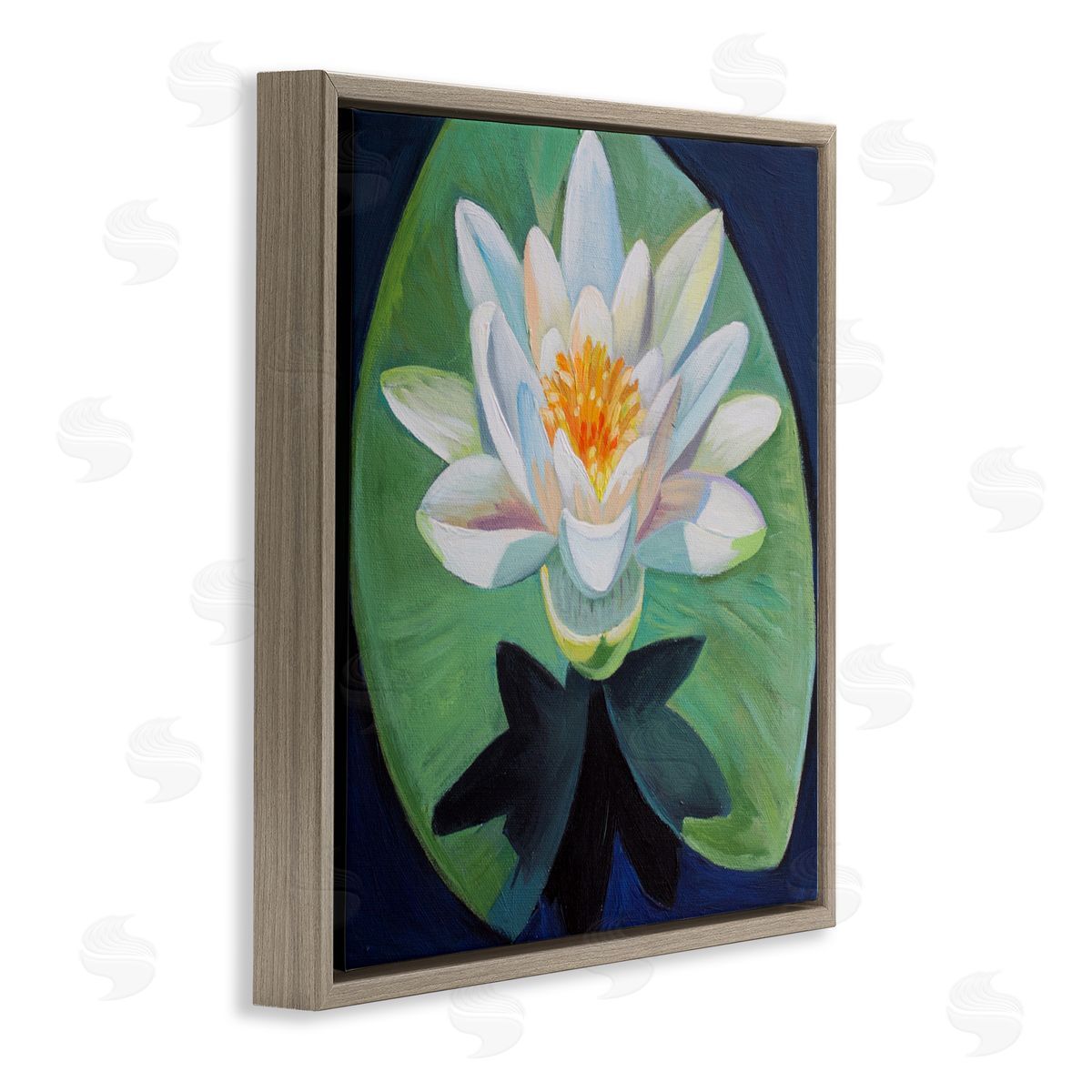 Violeta Vollmer Elegant Lotus & Lily Pad Canvas Wall Art Print
