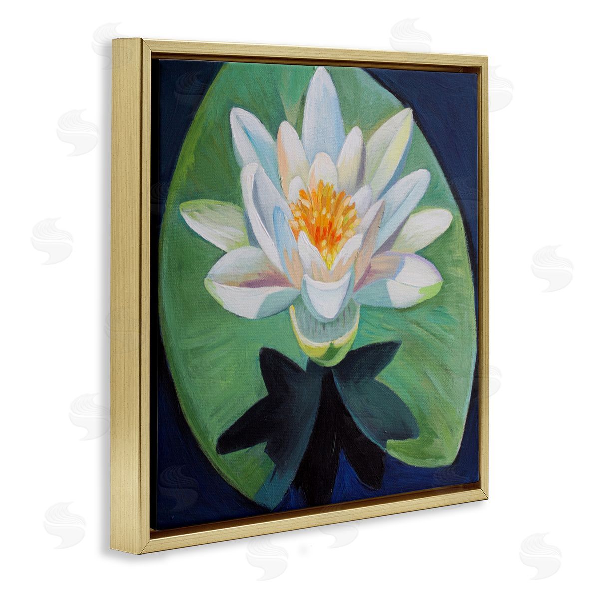 Violeta Vollmer Elegant Lotus & Lily Pad Canvas Wall Art Print