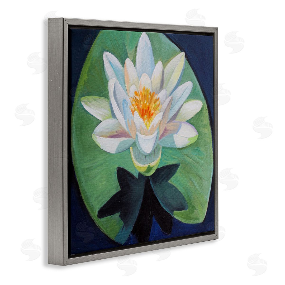 Violeta Vollmer Elegant Lotus & Lily Pad Canvas Wall Art Print