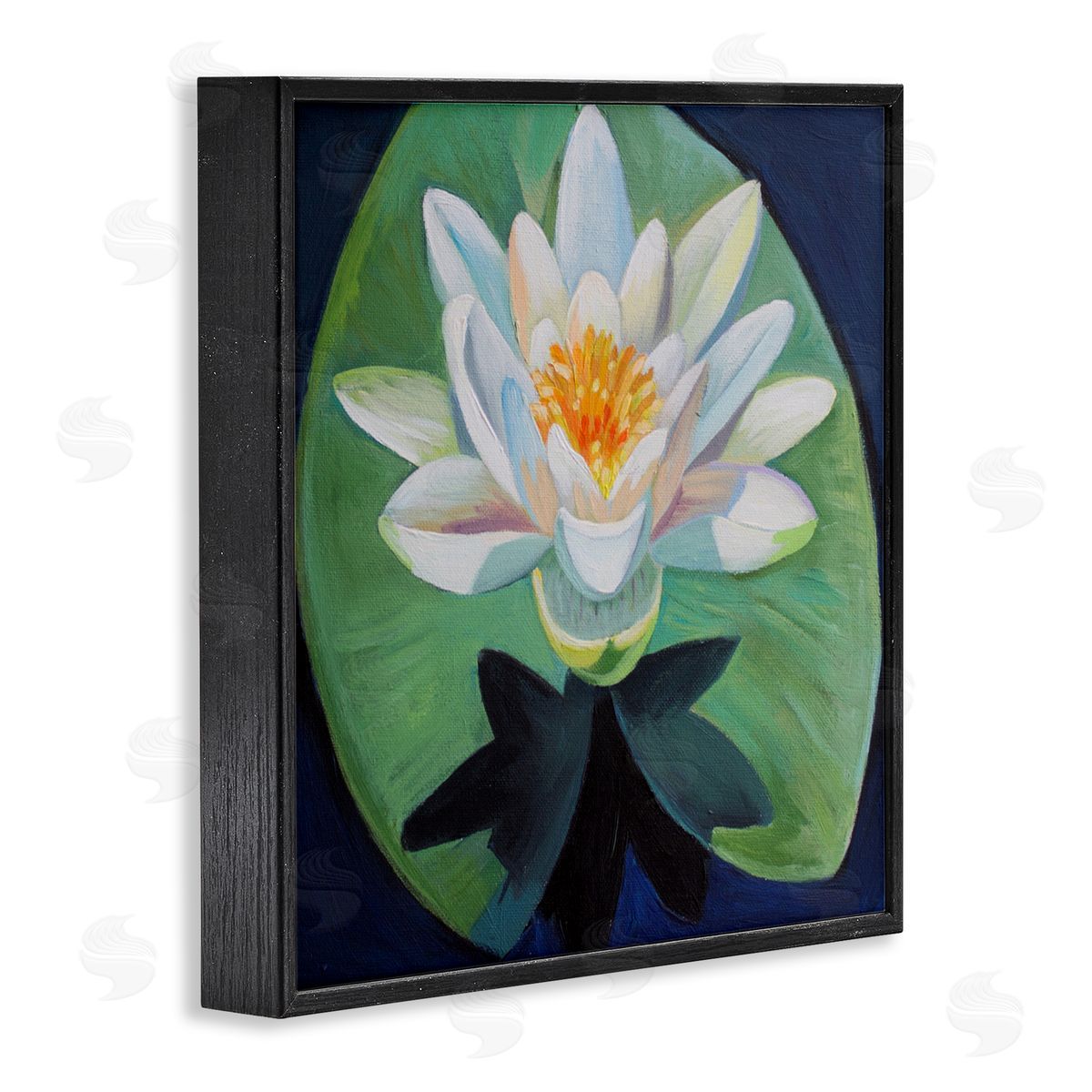 Violeta Vollmer Elegant Lotus & Lily Pad Canvas Wall Art Print