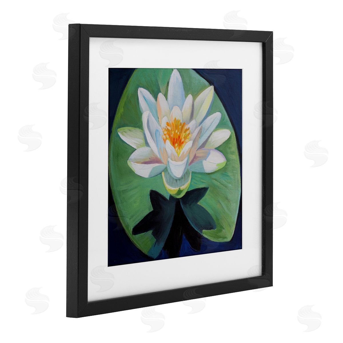 Violeta Vollmer Elegant Lotus & Lily Pad Canvas Wall Art Print