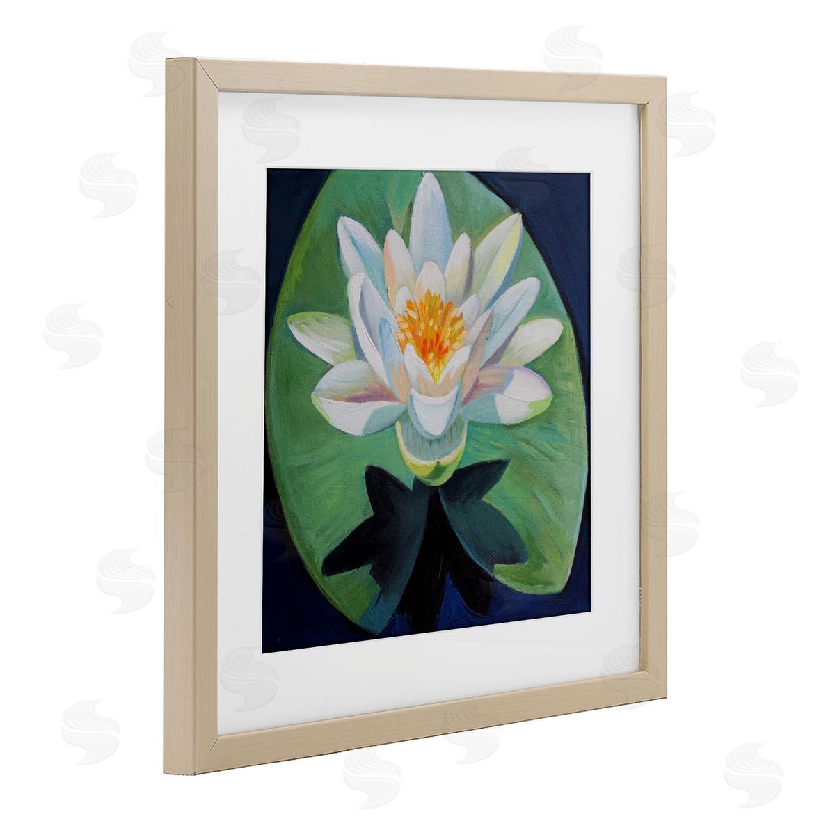 Violeta Vollmer Elegant Lotus & Lily Pad Canvas Wall Art Print
