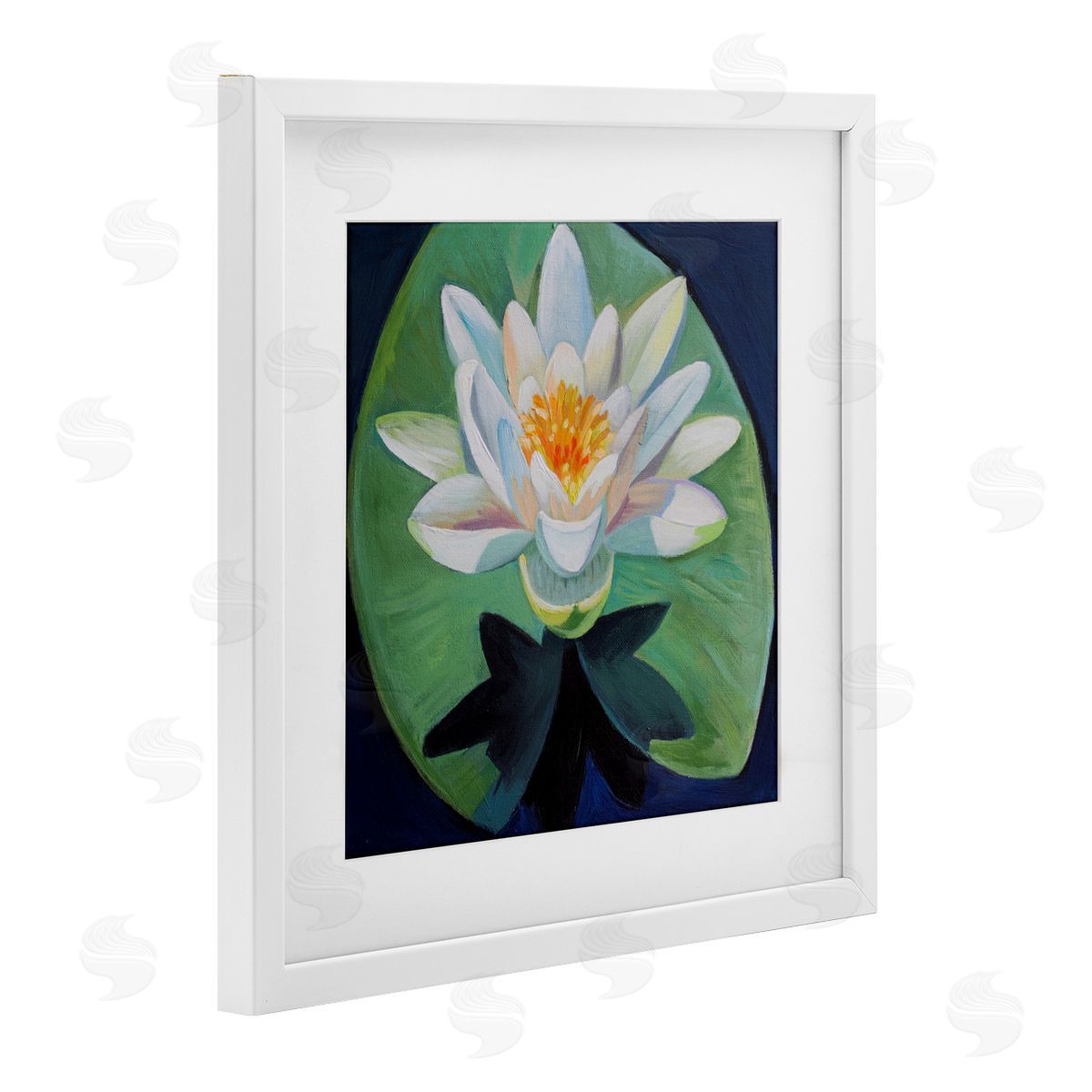 Violeta Vollmer Elegant Lotus & Lily Pad Canvas Wall Art Print