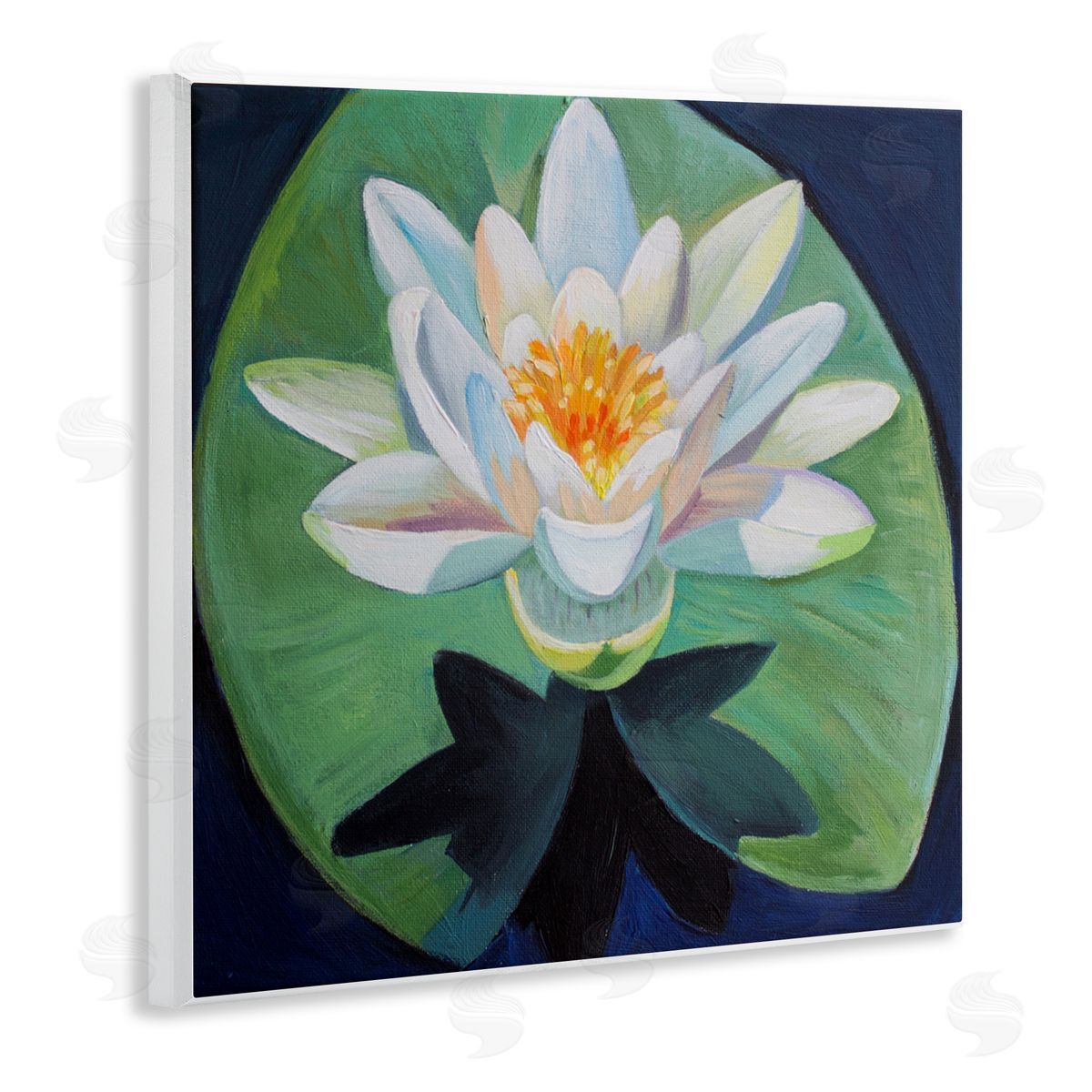 Violeta Vollmer Elegant Lotus & Lily Pad Canvas Wall Art Print