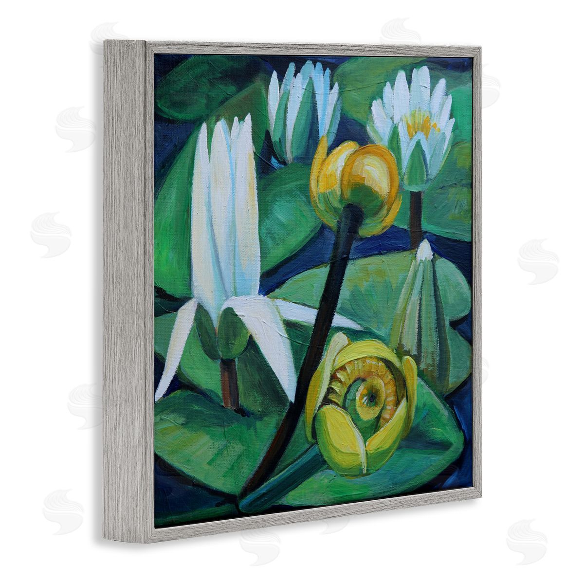 Violeta Vollmer Yellow & White Pond Lilies Canvas Wall Art Print