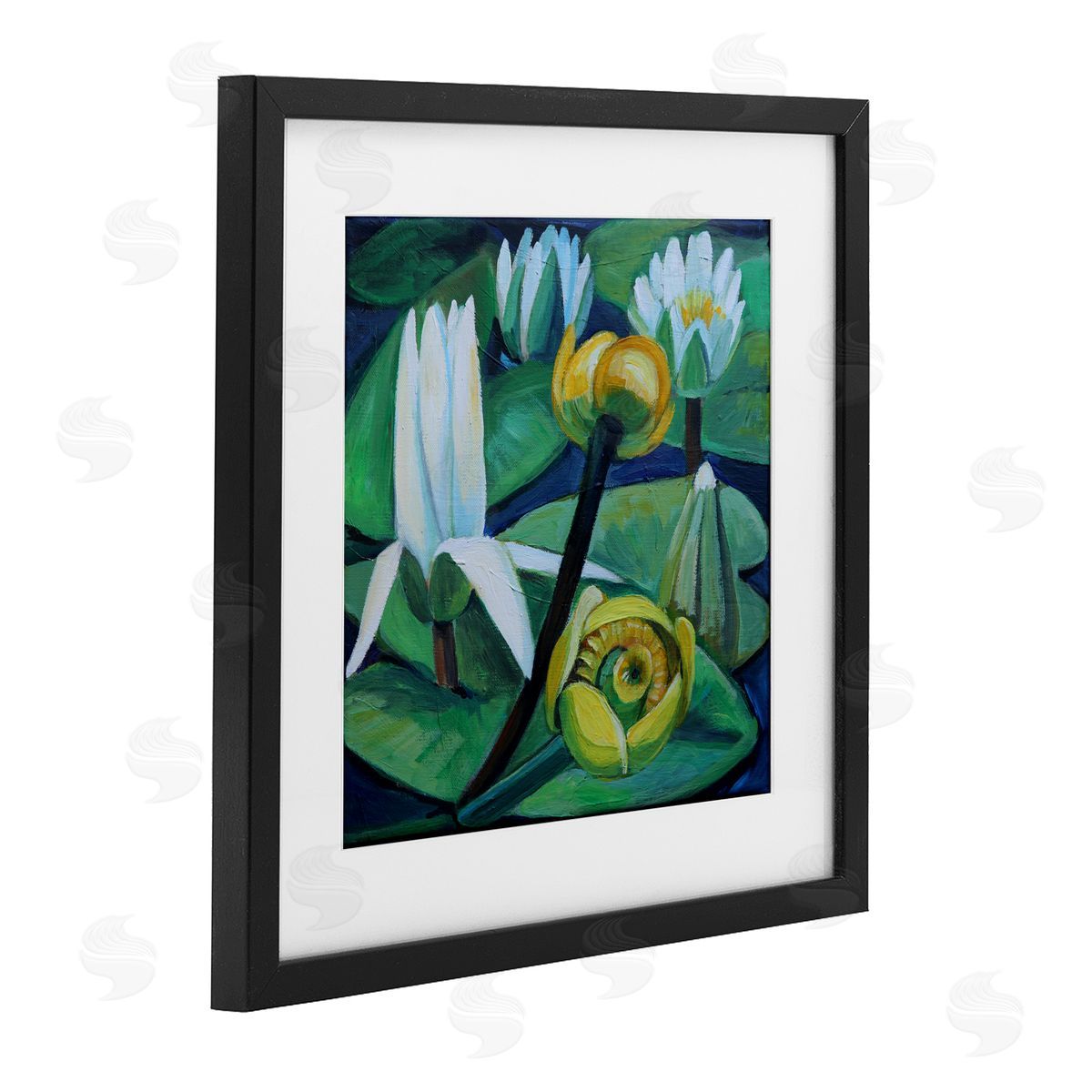 Violeta Vollmer Yellow & White Pond Lilies Canvas Wall Art Print