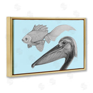 Violeta Vollmer | Pelican & Fish Sketch on Blue