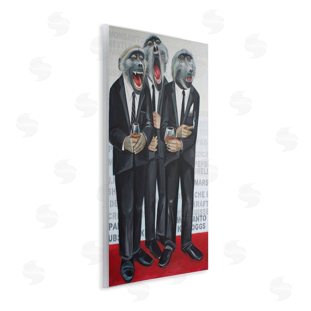 Violeta Vollmer Formal Monkeys in Suits Canvas Wall Art Print