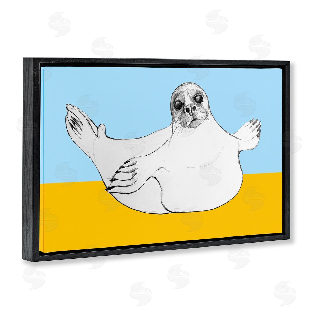 Violeta Vollmer Playful Seal Sketch Canvas Wall Art Print