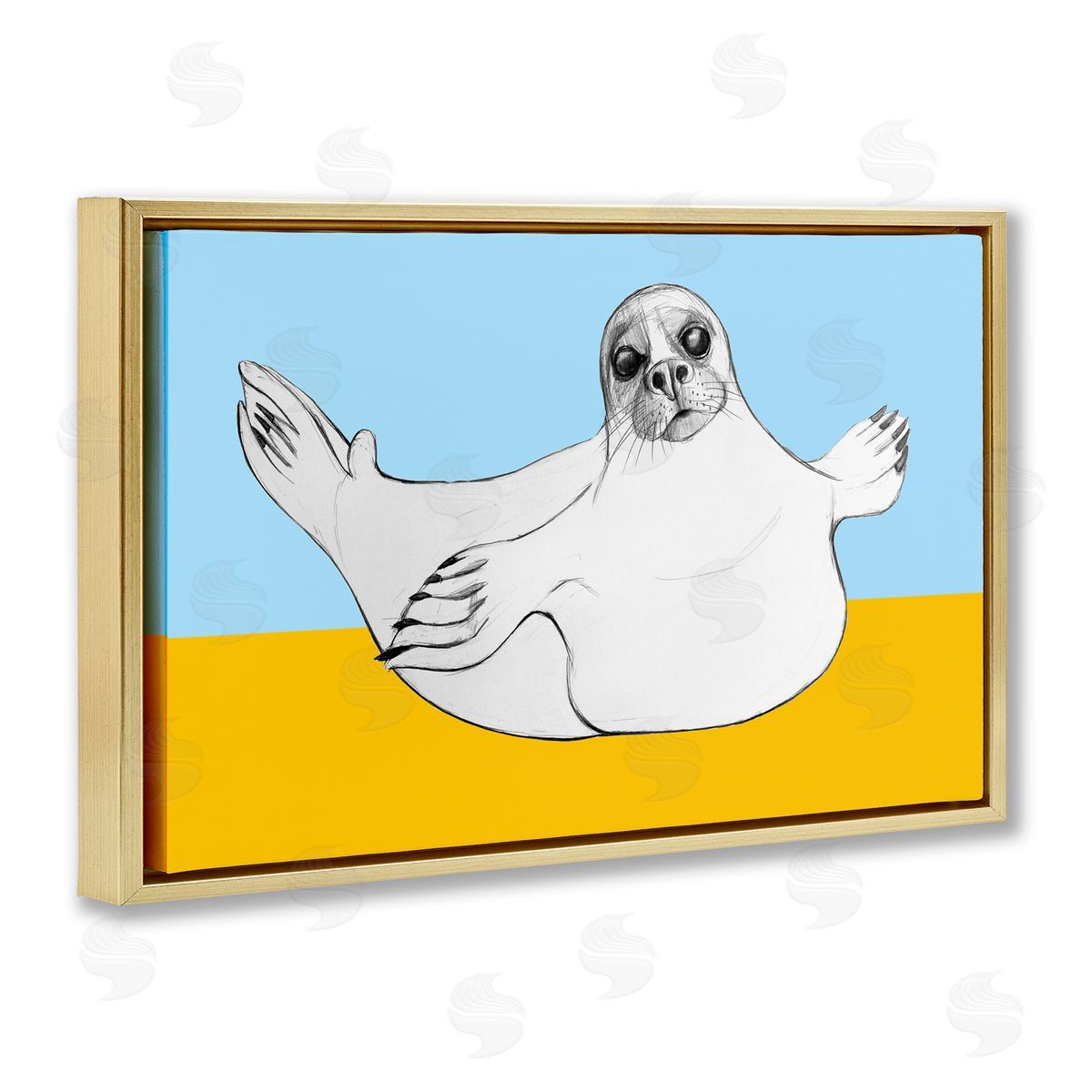 Violeta Vollmer Playful Seal Sketch Canvas Wall Art Print