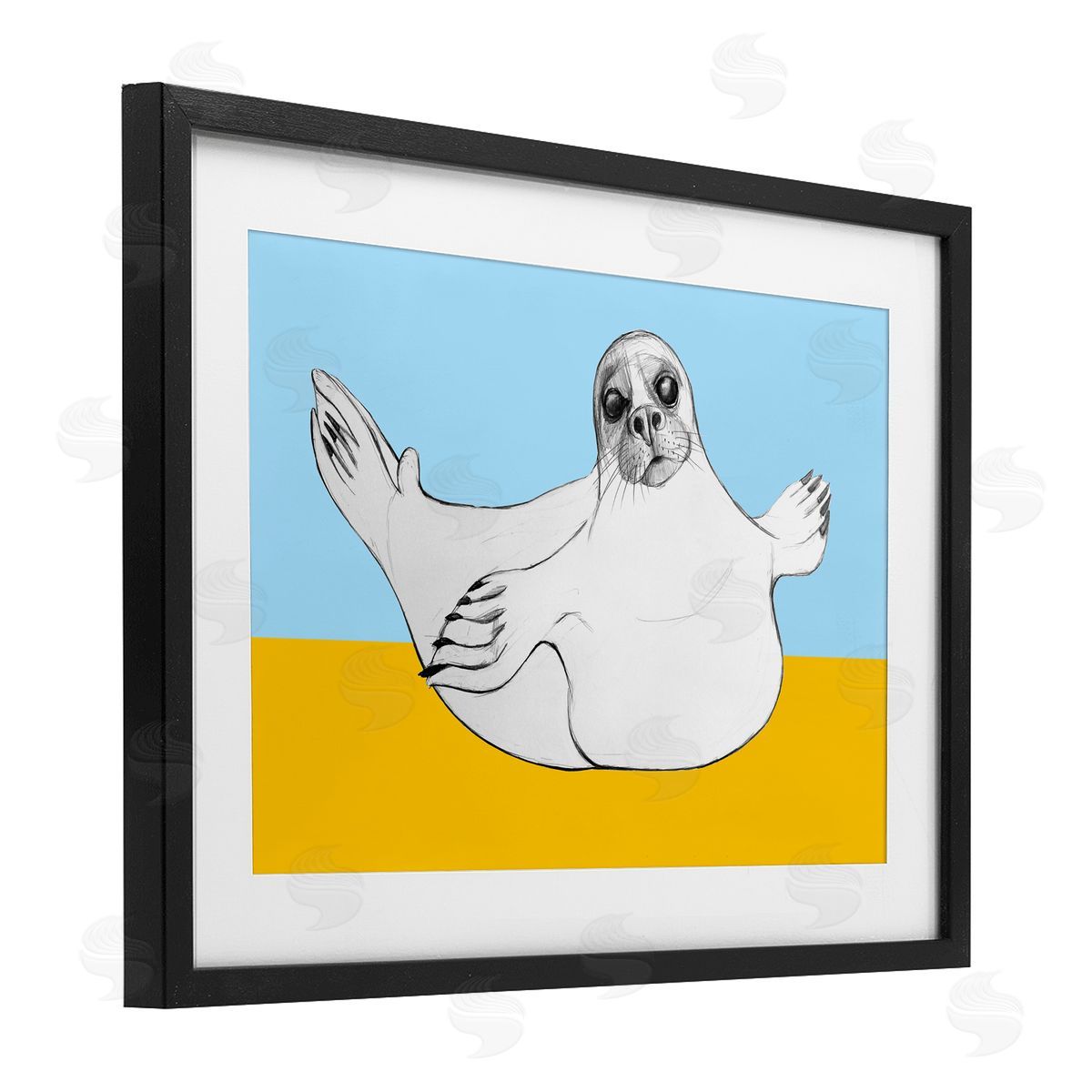 Violeta Vollmer Playful Seal Sketch Canvas Wall Art Print