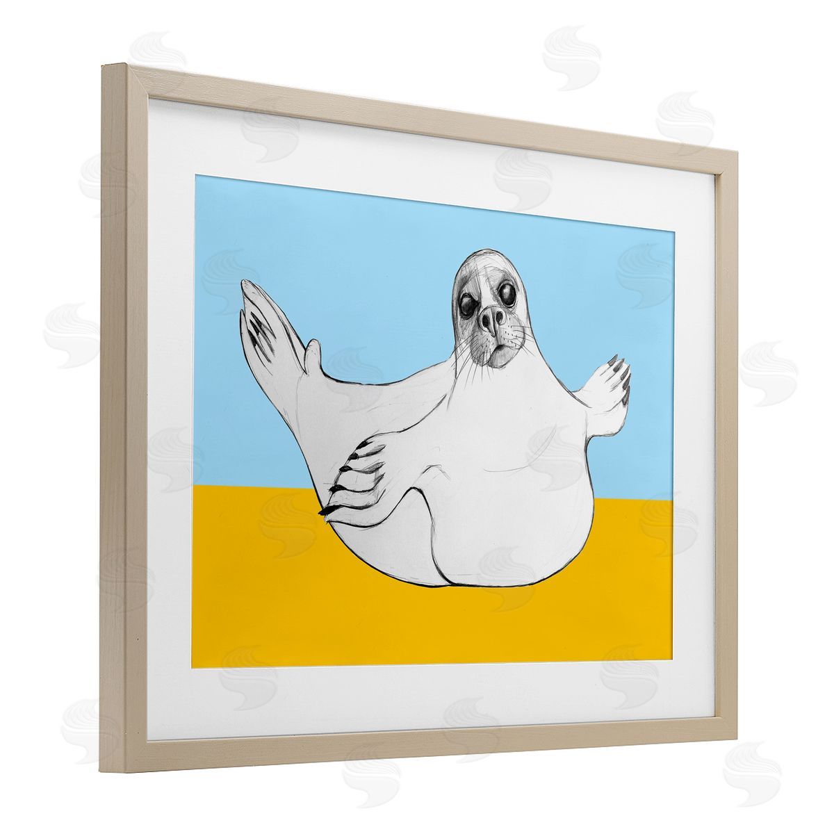 Violeta Vollmer Playful Seal Sketch Canvas Wall Art Print