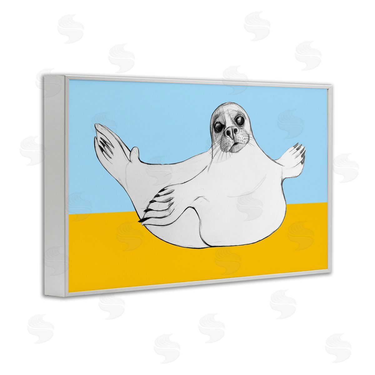 Violeta Vollmer Playful Seal Sketch Canvas Wall Art Print