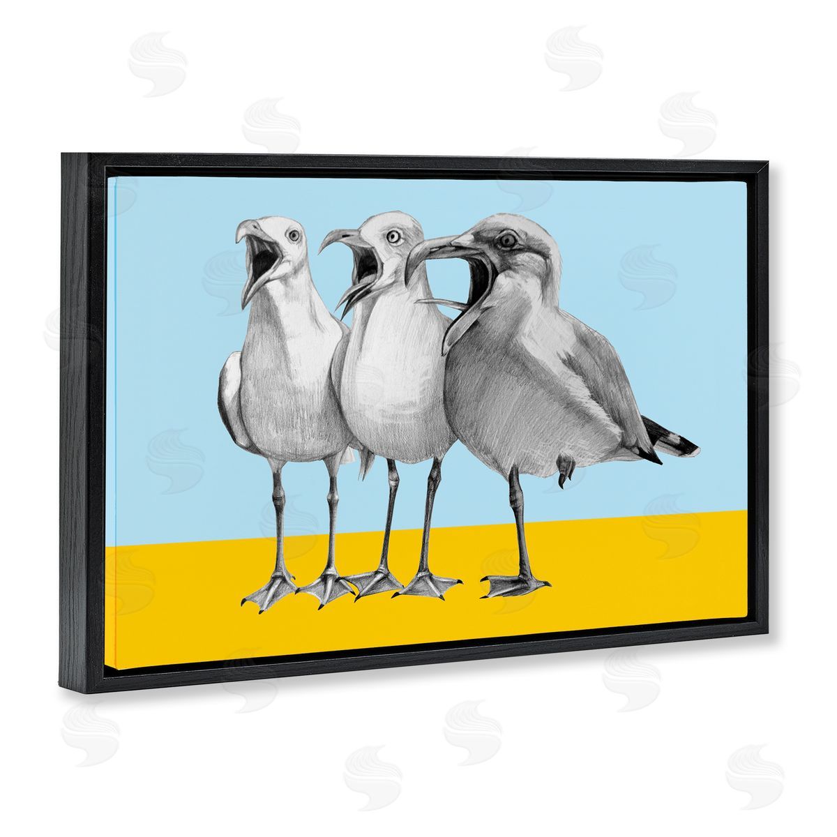 Violeta Vollmer Seagulls with Blocked Hues Canvas Wall Art Print
