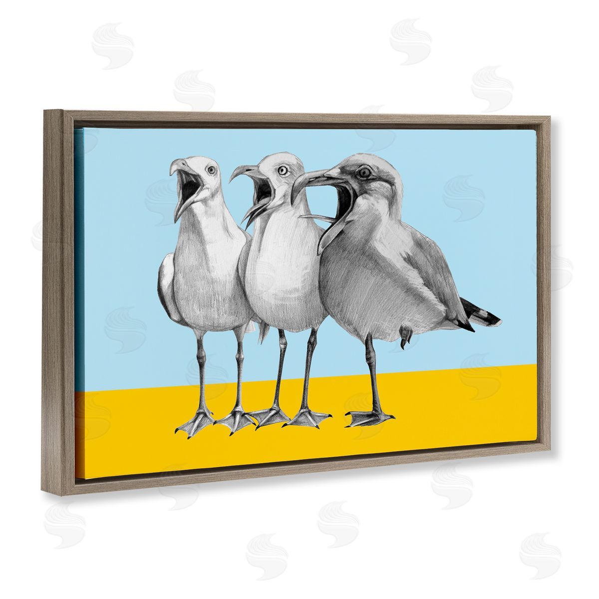 Violeta Vollmer Seagulls with Blocked Hues Canvas Wall Art Print