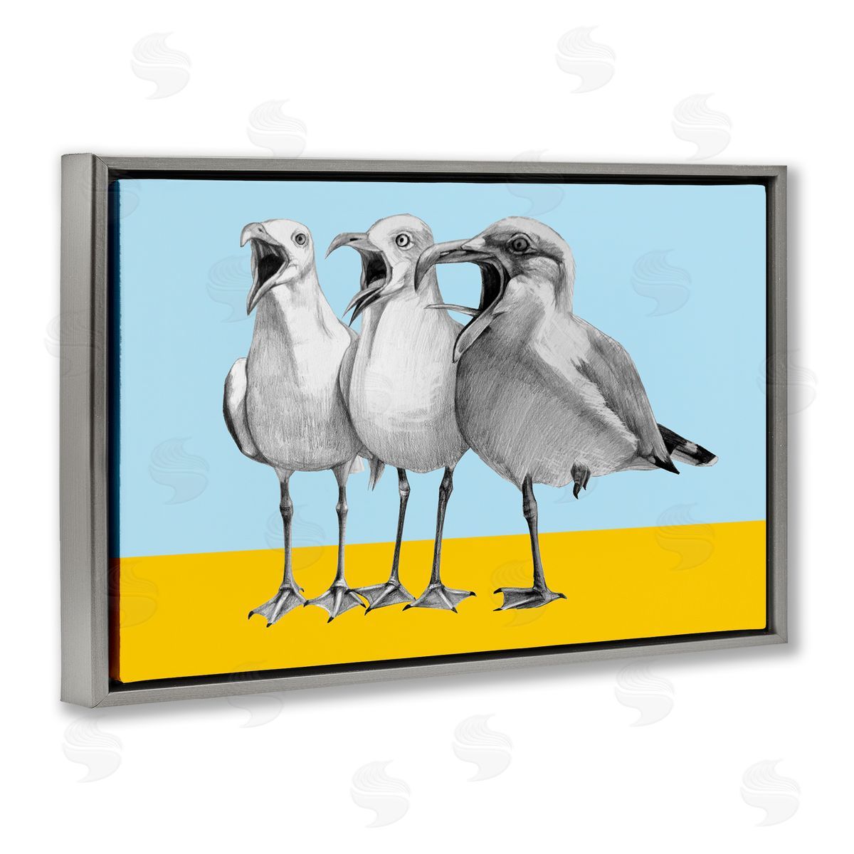 Violeta Vollmer Seagulls with Blocked Hues Canvas Wall Art Print