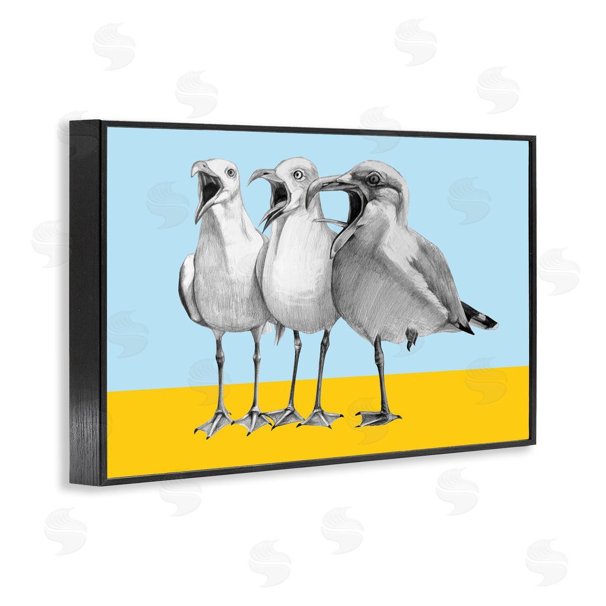 Violeta Vollmer Seagulls with Blocked Hues Canvas Wall Art Print