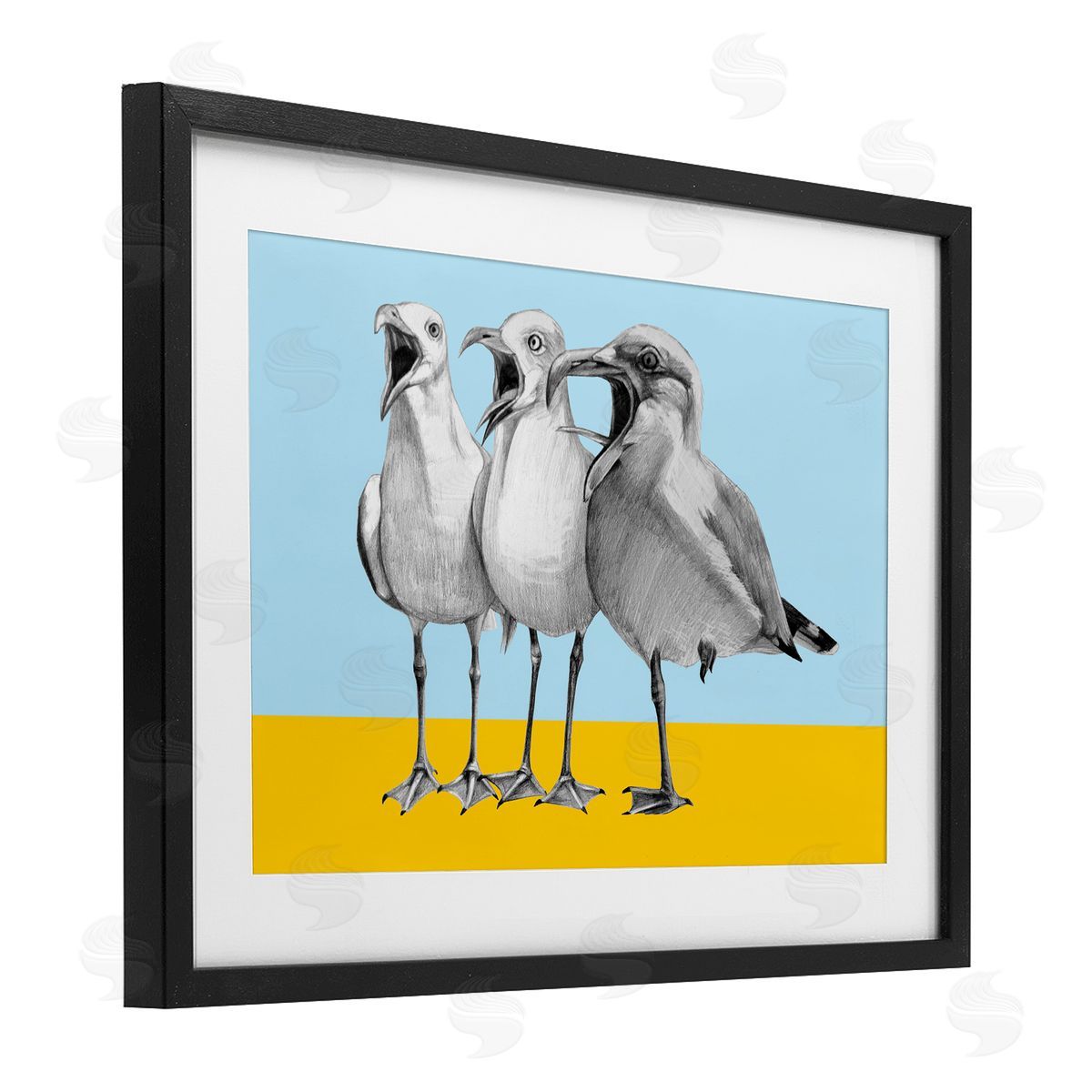 Violeta Vollmer Seagulls with Blocked Hues Canvas Wall Art Print