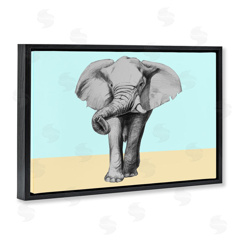 Violeta Vollmer | Sketched Elephant on Blocked Hues