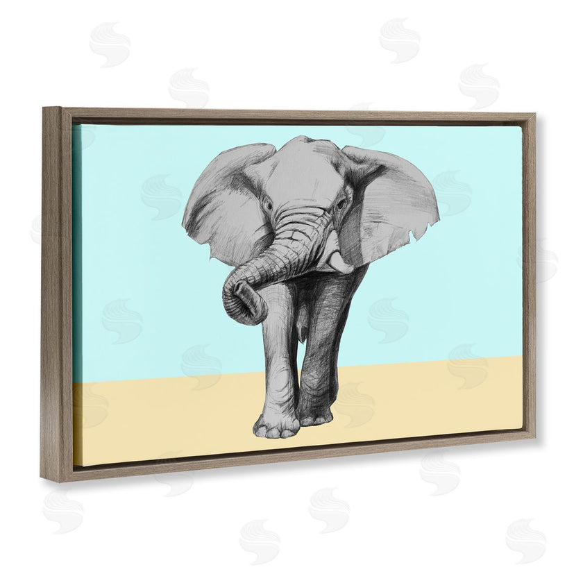 Violeta Vollmer | Sketched Elephant on Blocked Hues