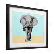 Violeta Vollmer | Sketched Elephant on Blocked Hues