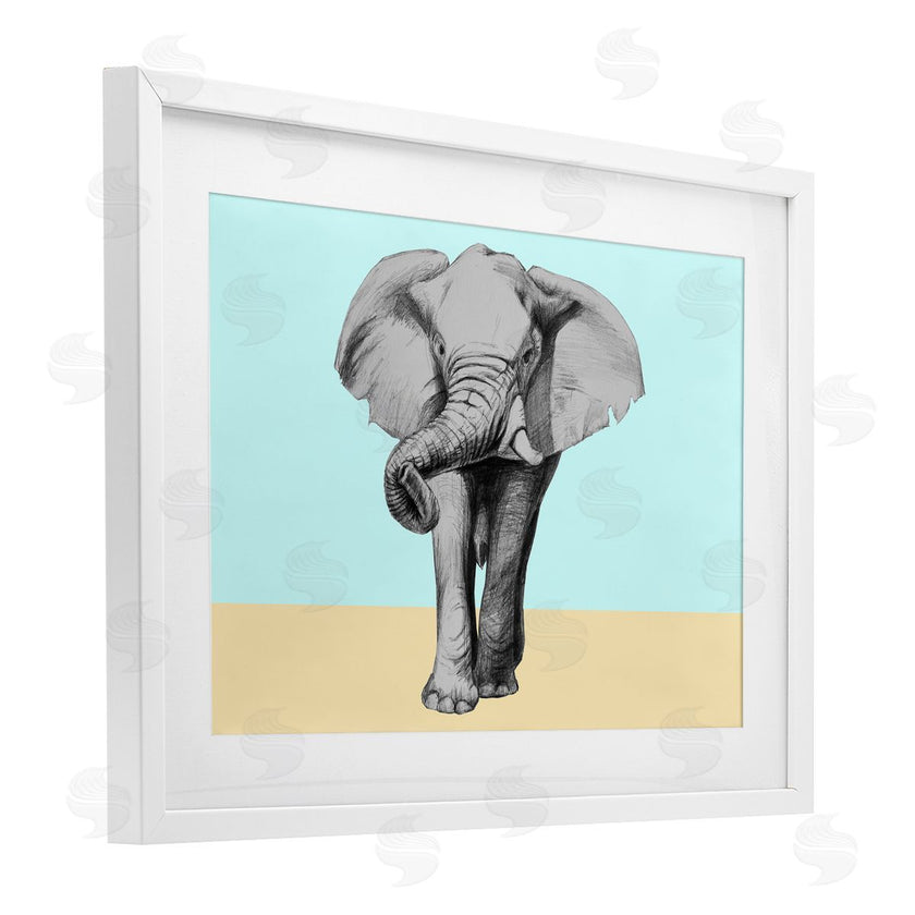 Violeta Vollmer | Sketched Elephant on Blocked Hues