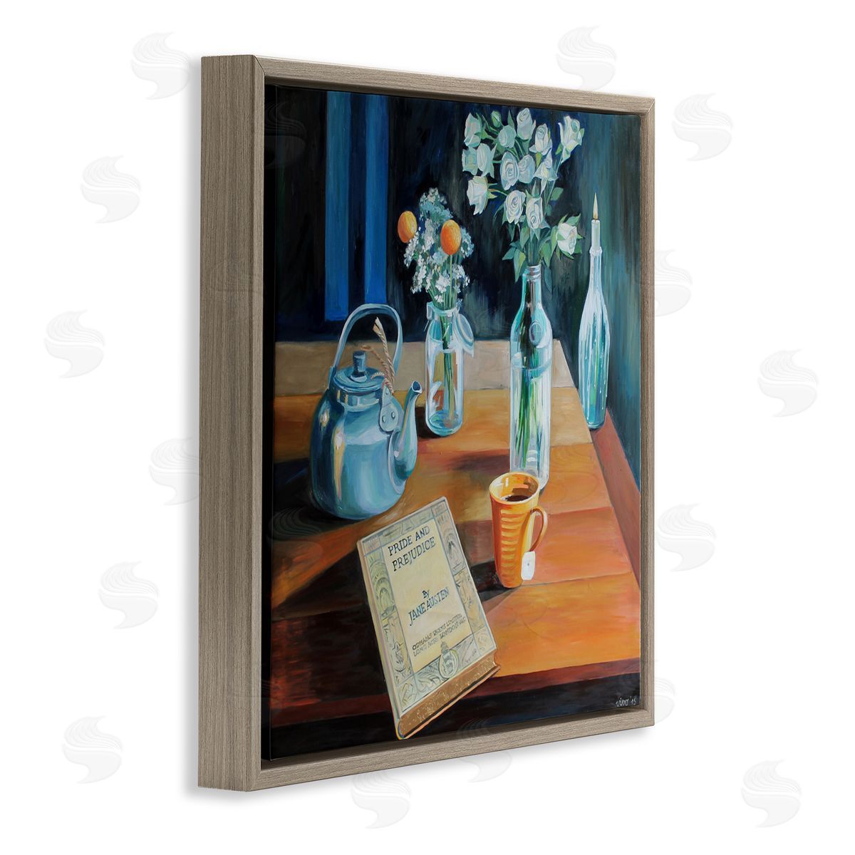 Violeta Vollmer Teapot & Book Still Life Canvas Wall Art Print