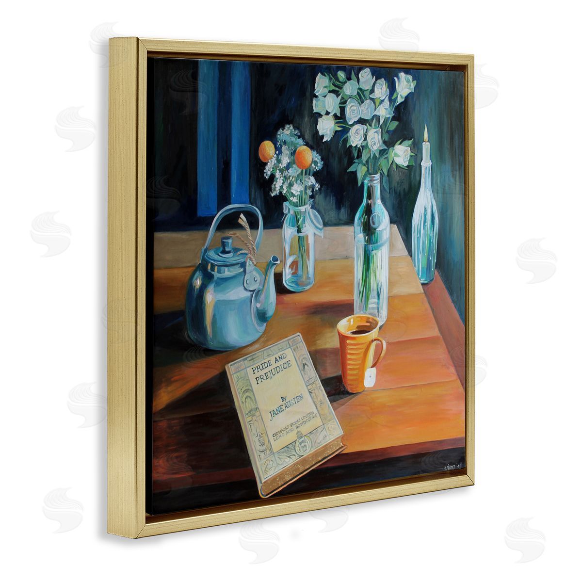 Violeta Vollmer Teapot & Book Still Life Canvas Wall Art Print