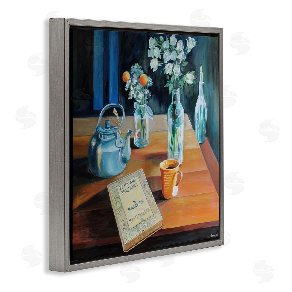 Violeta Vollmer Teapot & Book Still Life Canvas Wall Art Print
