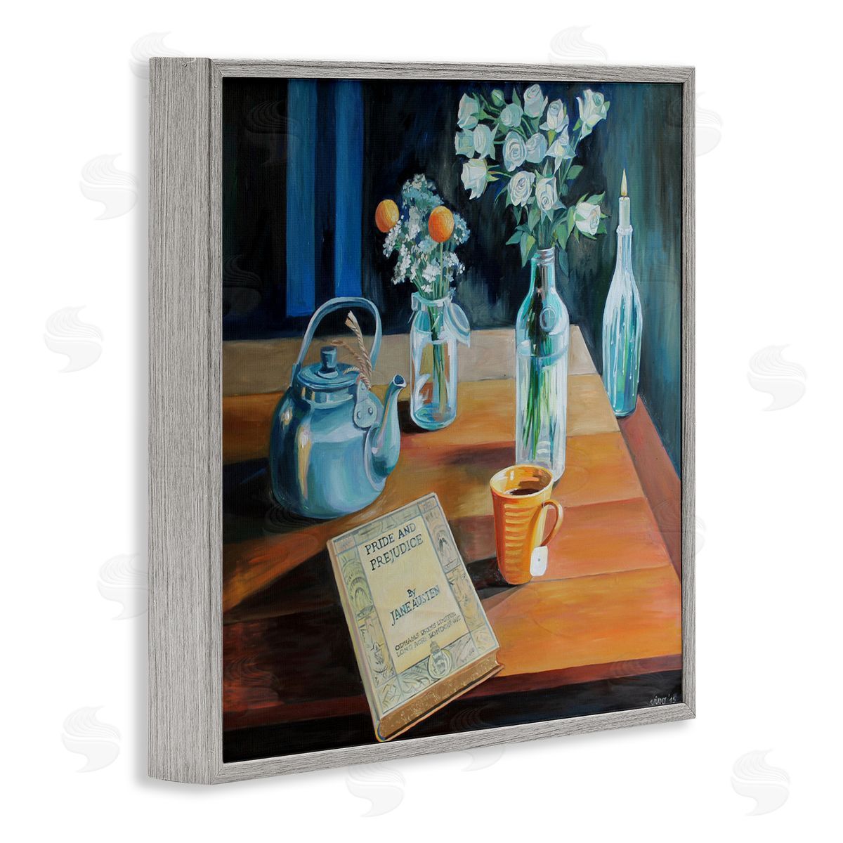 Violeta Vollmer Teapot & Book Still Life Canvas Wall Art Print