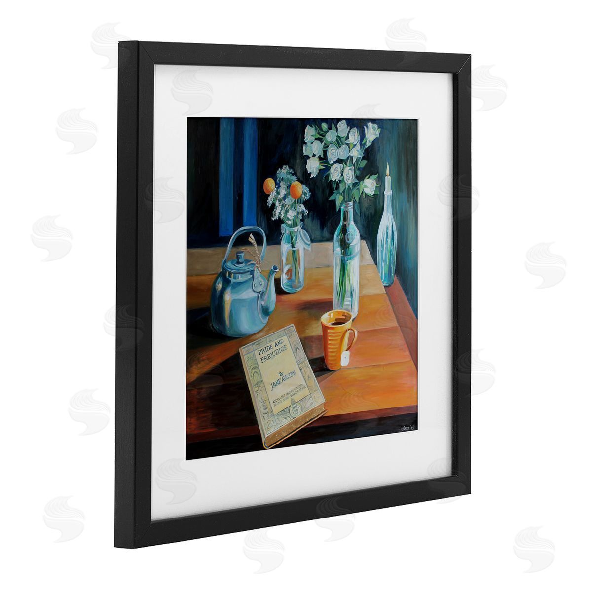 Violeta Vollmer Teapot & Book Still Life Canvas Wall Art Print