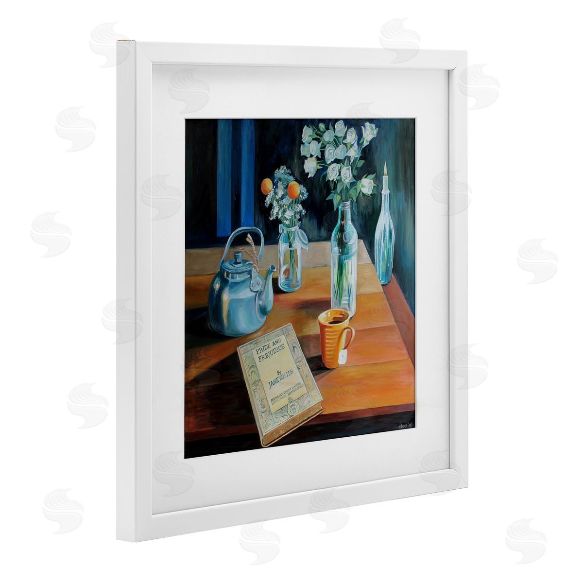 Violeta Vollmer Teapot & Book Still Life Canvas Wall Art Print