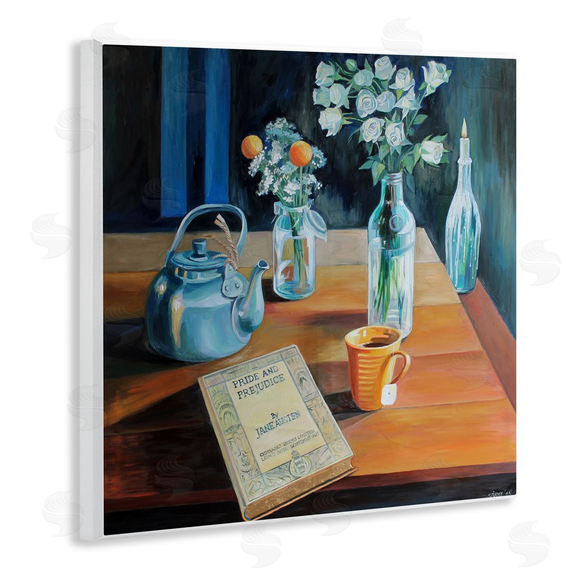 Violeta Vollmer Teapot & Book Still Life Canvas Wall Art Print