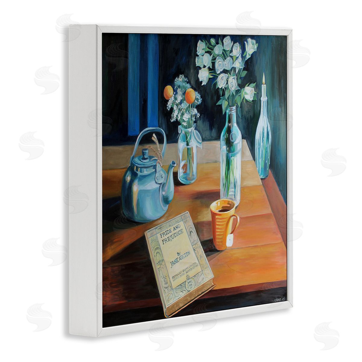 Violeta Vollmer Teapot & Book Still Life Canvas Wall Art Print