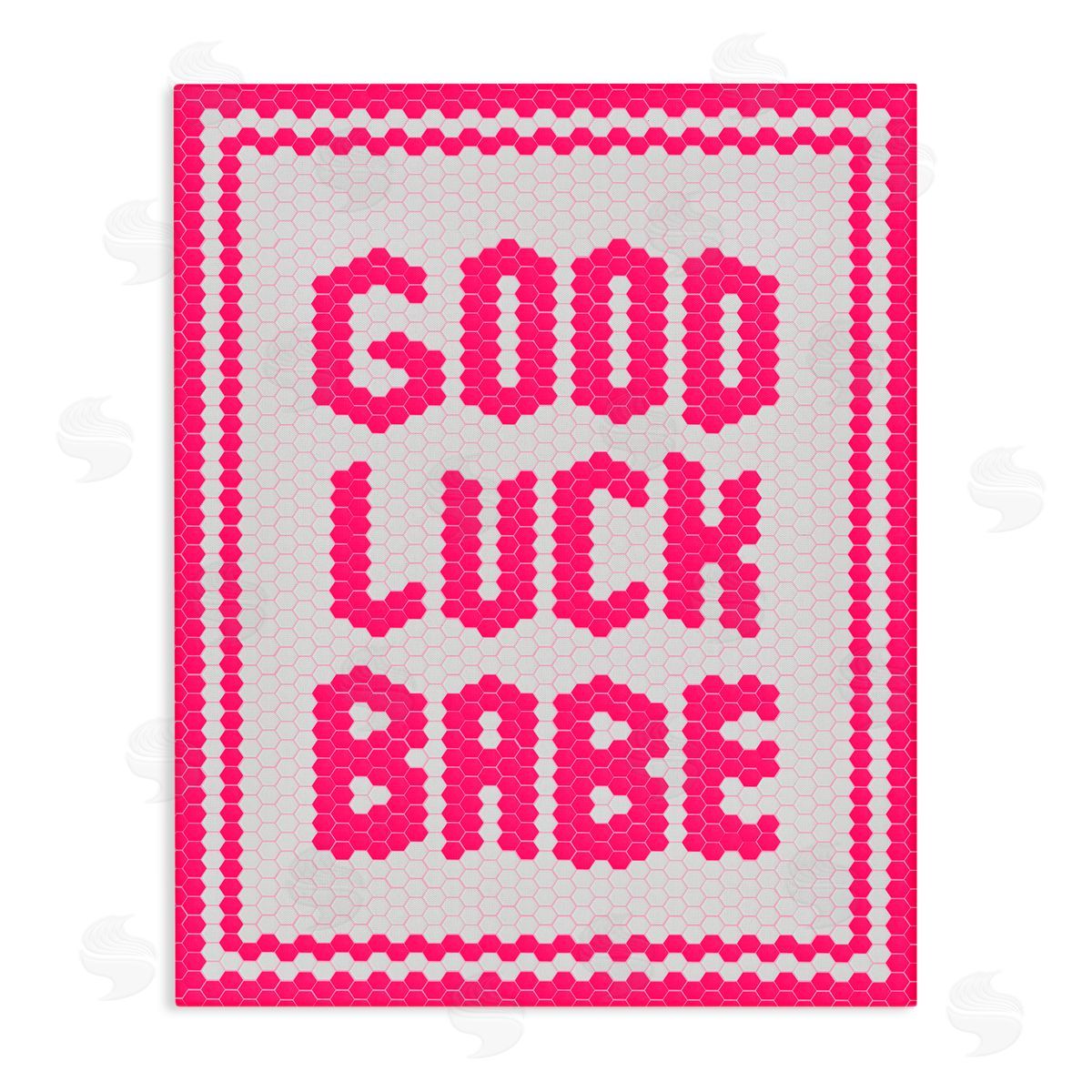 Lettered and Lined Mosaic Good Luck Babe Canvas Wall Art Print